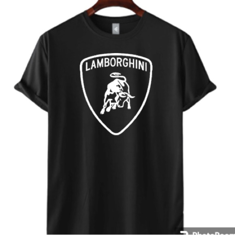 Lamborghini Black Shirt with White Logo